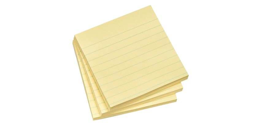 Notizen, nachfüllbare Linien, gelb, Super Sticky Post-it 101 x 101 mm - 70 Blatt-Packung