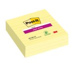 Notes lignées couleurs jaune Super Sticky Post-it 101 x 101 mm - bloc de 70 feuilles