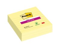 Notas adhesivas rayadas amarillo Super Sticky Post-it 101x101 mm- bloc de 70 hojas
