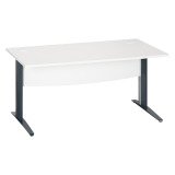 Bureau droit blanc L 160 cm piètement " L" métal Essens