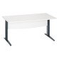 Bureau droit blanc L 160 cm piètement " L" métal Essens