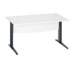 Bureau droit blanc L 140 cm piètement " L" métal Essens