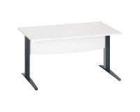 Bureau droit blanc L 140 cm piètement " L" métal Essens
