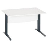 Bureau droit blanc L 120 cm piètement " L" métal Essens
