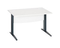 Bureau droit blanc L 120 cm piètement " L" métal Essens
