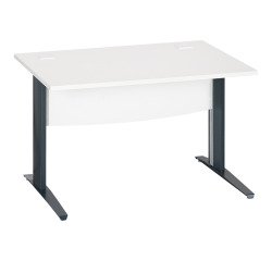 Bureau droit blanc L 120 cm piètement " L" métal Essens
