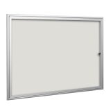 Inside display with swinging door light grey lacquered panel 8 sheets A4.