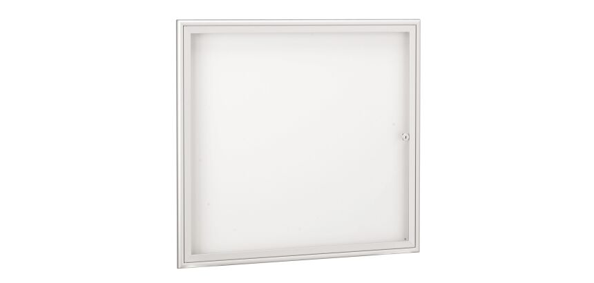 Vitrine d’intérieur porte battante fond laqué gris clair - 6 feuilles