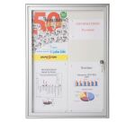 Vitrine d’intérieur porte battante fond laqué gris clair - 4 feuilles