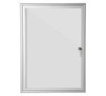 Vitrine d’intérieur porte battante fond laqué gris clair - 4 feuilles