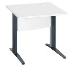 Bureau droit blanc L 80 cm piètement " L" métal Essens