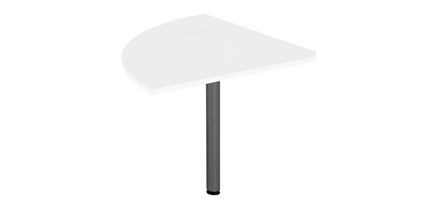 Angle de liaison 90° plateau blanc pied tube réglable en hauteur 90 ° Essens