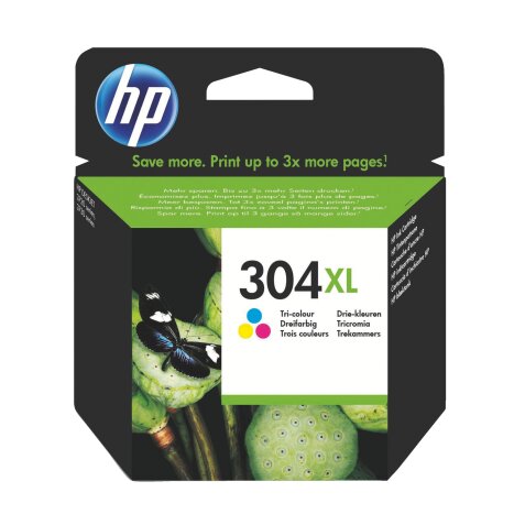 HP 304XL Cartridge hoge capaciteit 3 kleuren voor inkjetprinter