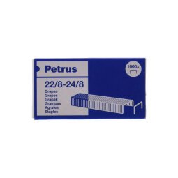 Caja de 1000 Grapas Petrus 22/8 - 24/8 Cobreada