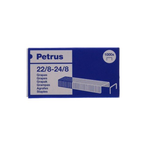 Caja de 1000 Grapas Petrus 22/8 - 24/8 Cobreada