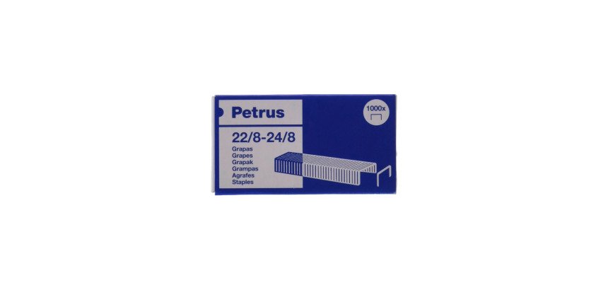 Caja de 1000 Grapas Petrus 22/8 - 24/8 Cobreada