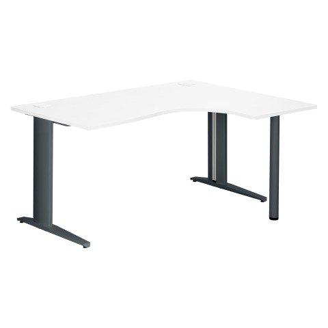 Mesa compacta Excellens An 160 cm Patas Fijas Metal Plus ala derecha Blanco / Antracita