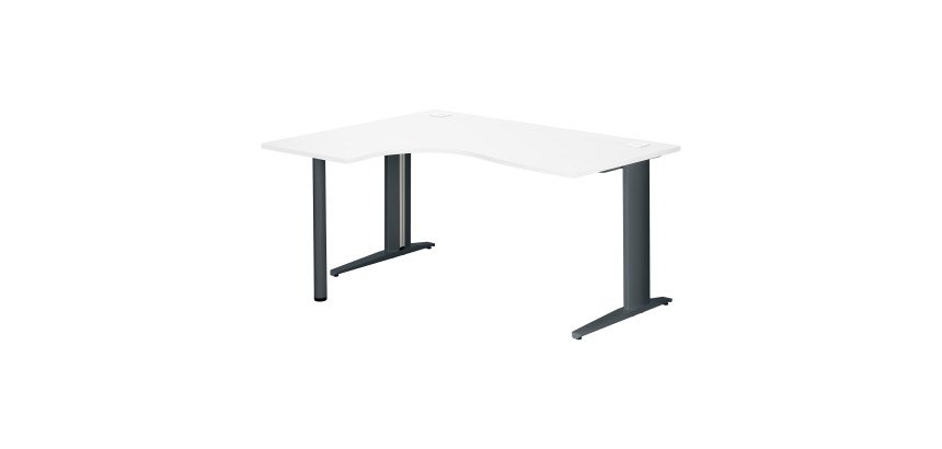 Bureau compact Excellens Métal Plus piètement L fixe ou réglable au montage