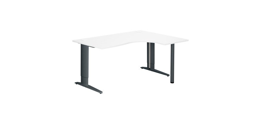 Bureau compact Excellens Métal Plus piètement L fixe ou réglable au montage