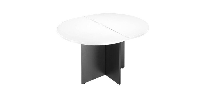 Table modulaire L 140 cm plateau blanc pieds croix Essens