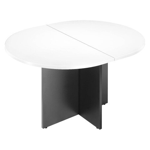 Mesa de reunión extensible ovalada blanca/antracita Excellens
