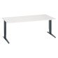 Bureau droit blanc réglable L 180 cm piètement "L" métal Essens