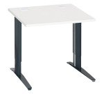 Bureau droit blanc réglable L 80 cm piètement "L" métal Essens