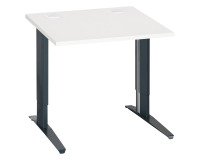 Bureau droit blanc réglable L 80 cm piètement "L" métal Essens