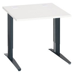 Bureau droit blanc réglable L 80 cm piètement "L" métal Essens