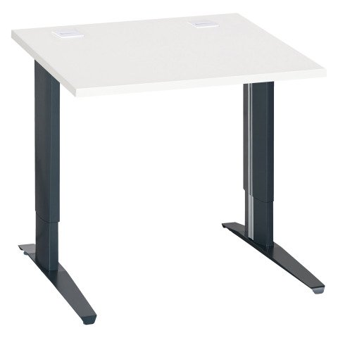 Mesa recta Excellens 80 cm blanca Patas Regulables Metal Plus antracita