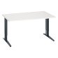 Bureau droit blanc réglable L 140 cm piètement "L" métal Essens