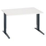 Bureau droit blanc réglable L 120 cm piètement "L" métal Essens