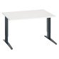 Bureau droit blanc réglable L 120 cm piètement "L" métal Essens