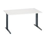Bureau droit blanc L 140 cm piètement métal Plus Essens