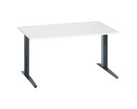 Bureau droit blanc L 140 cm piètement métal Plus Essens