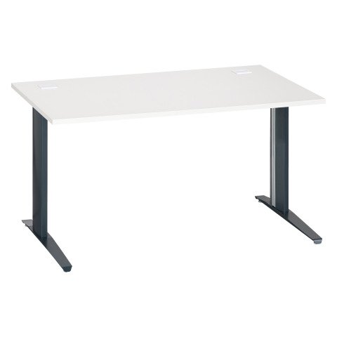 Mesa recta Excellens Patas fijas Metal Plus 140 cm Blanco / Antracita