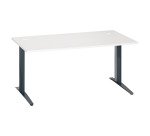 Bureau droit blanc L 160 cm piètement métal Plus Essens