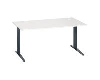 Bureau droit blanc L 160 cm piètement métal Plus Essens