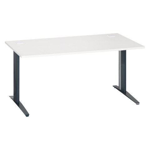 Mesa recta Excellens Patas fijas Metal Plus 160 cm Blanco / Antracita