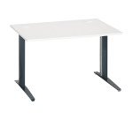 Bureau droit blanc L 120 cm piètement métal Plus Essens