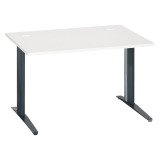 Bureau droit blanc L 120 cm piètement métal Plus Essens