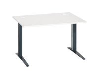 Bureau droit blanc L 120 cm piètement métal Plus Essens