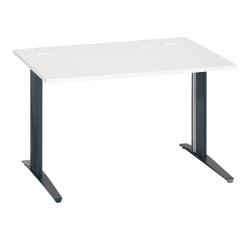 Bureau droit blanc L 120 cm piètement métal Plus Essens