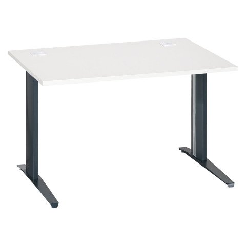 Mesa recta Excellens Patas fijas Metal Plus 120 cm Blanco / Antracita