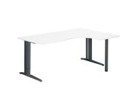 Bureau compact Excellens Métal Plus piètement L fixe ou réglable au montage