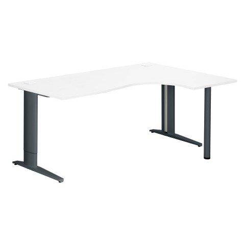 Mesa compacta Excellens An 180 cm Patas Regulables Metal Plus ala derecha Blanco / Antracita