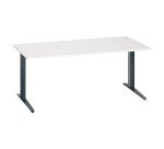 Bureau droit blanc L 180 cm piètement "L" métal Essens