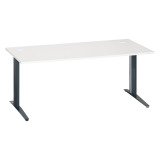 Bureau droit blanc L 180 cm piètement "L" métal Essens