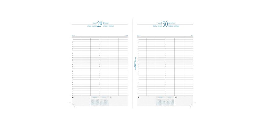Agenda Exacompta Journal 29/1 Rendez-vous Noir - Année 2027 - 21 x 29,7 cm