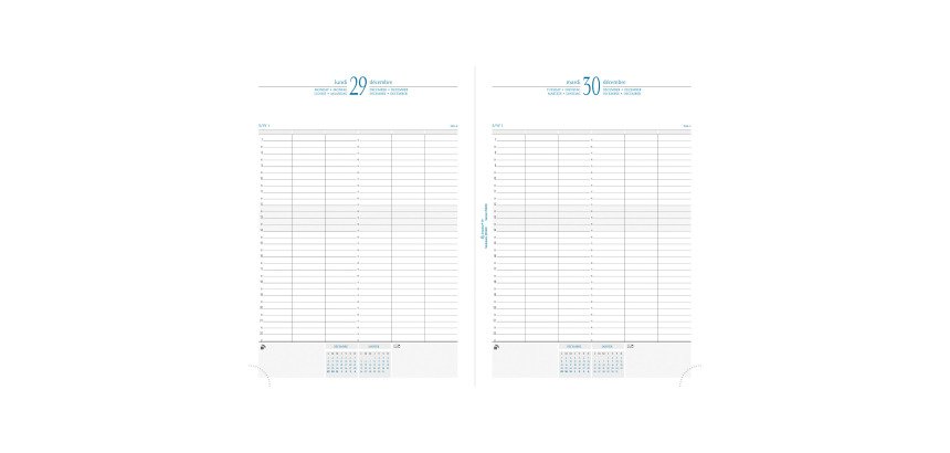 Agenda Exacompta Journal 29/1 Rendez-vous Noir - Année 2026 - 21 x 29,7 cm